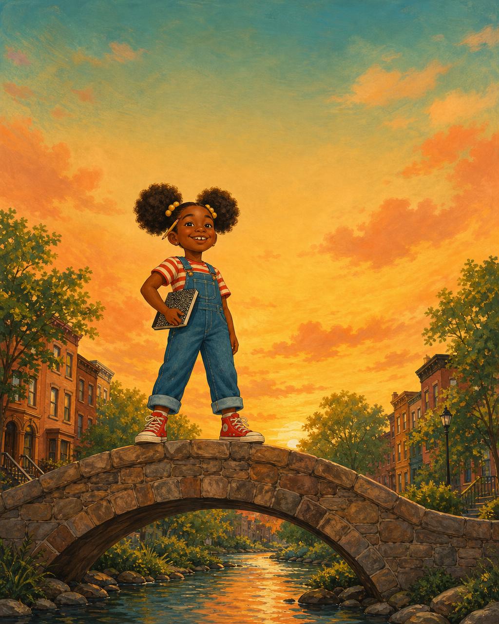 Cover illustration for Zuri Builds a Bridge