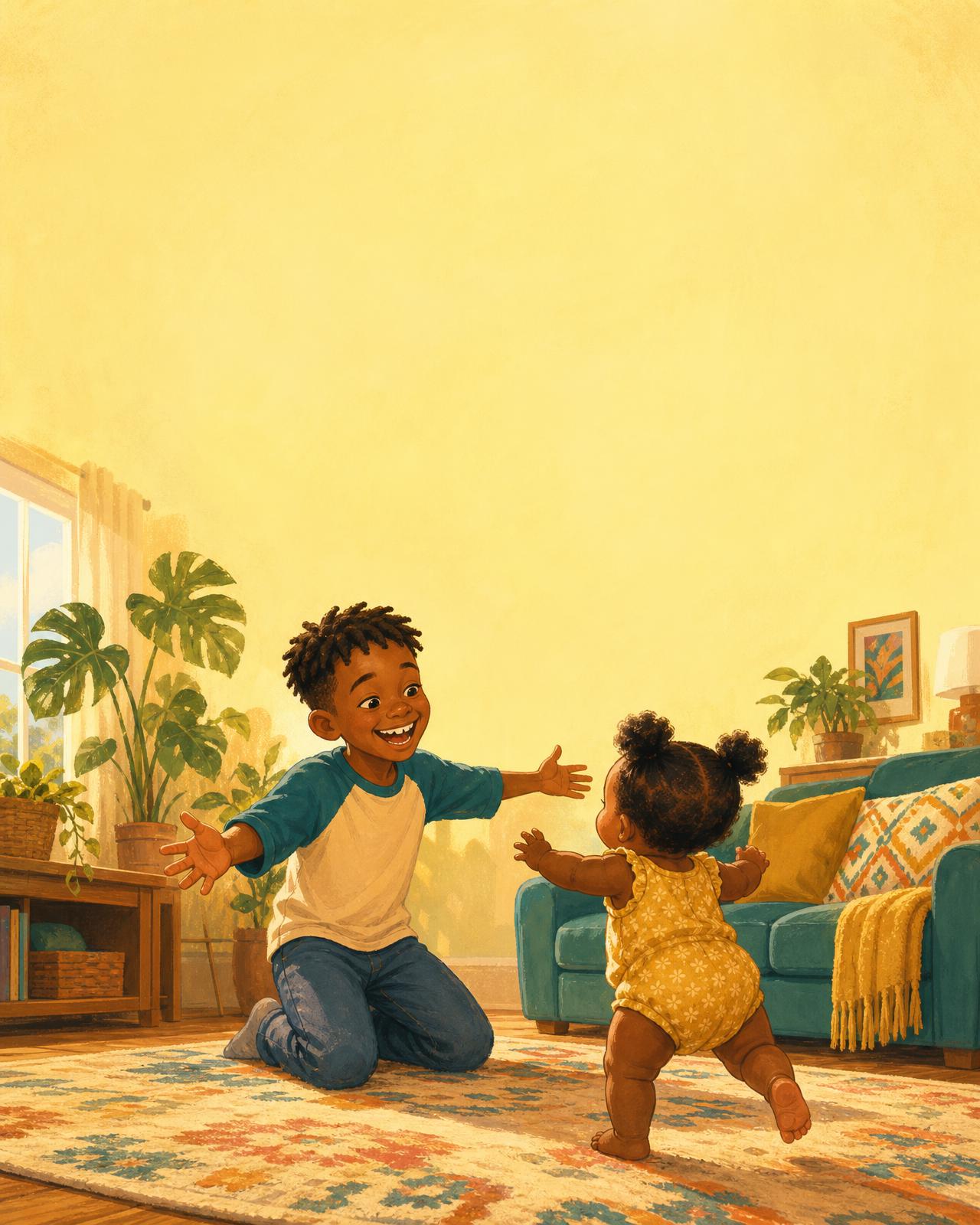 Cover illustration for My Little Sister's First Steps